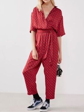 Urban Outfitters women’s silk floral tie jumpsuit
